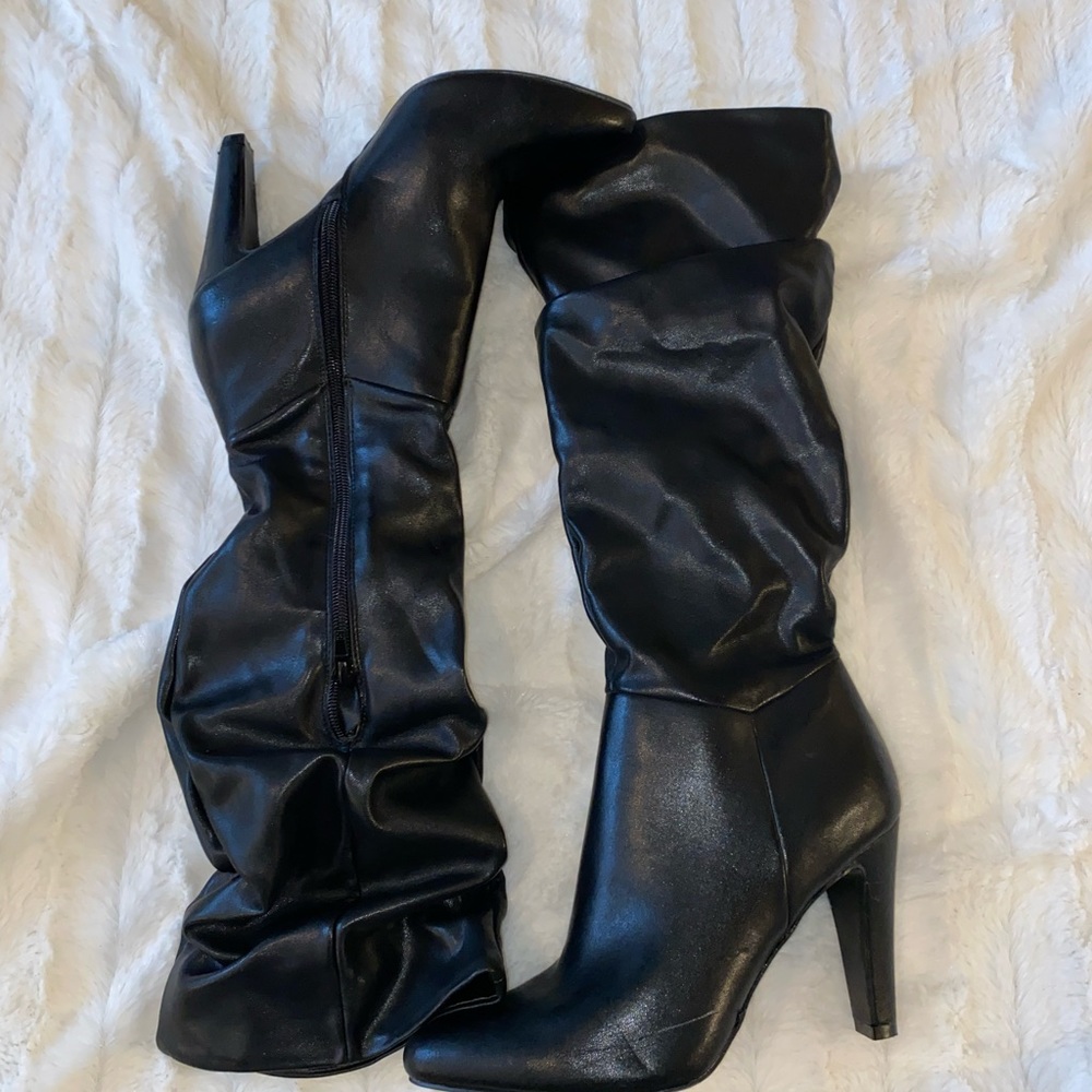 Christian Siriano leather heel boots